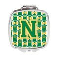 Carolines Treasures Letter N Football Green and Gold Compact Mirror CJ1069-NSCM